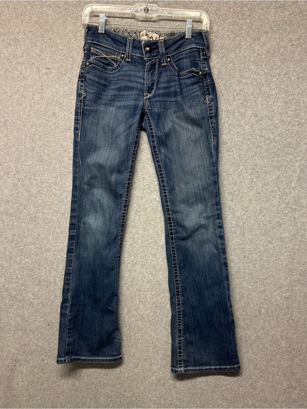 Ariat Women's Real Denim Jeans Low Rise Bootcut, Blue, Size 25R Whiskers